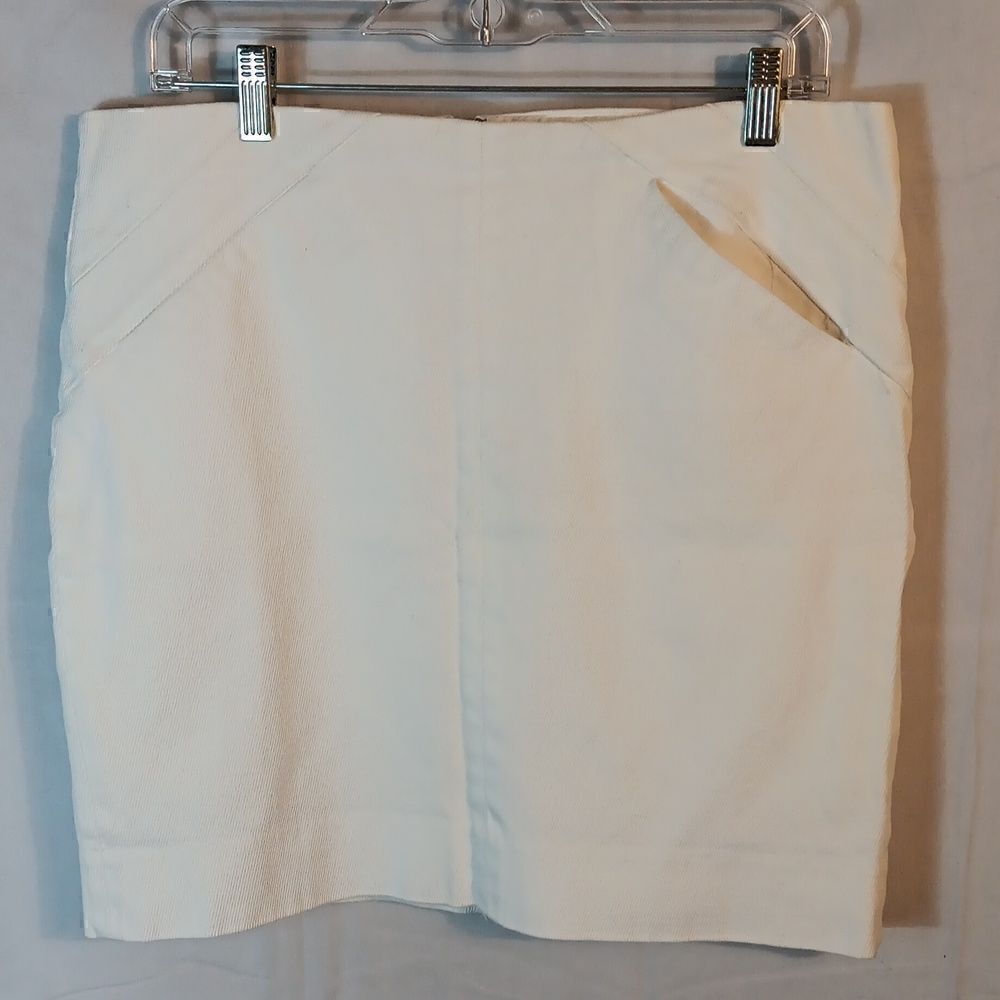 Banana Republic White Stretch Denim Mini Skirt
